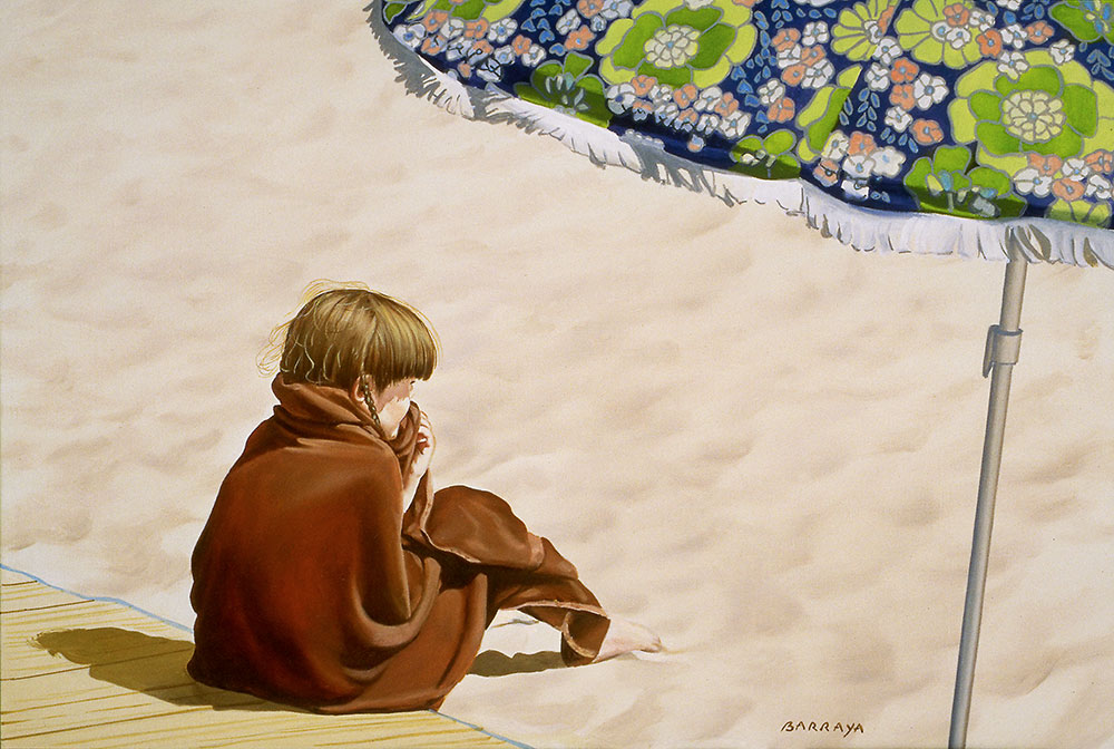 Après le bain, sur la plage.