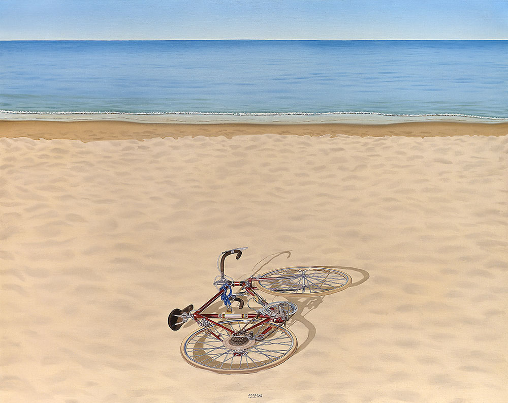 peinture de bicyclette sur plage