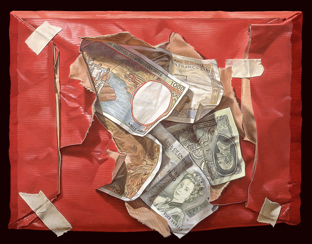 peinture liquide : Dans le rouge.